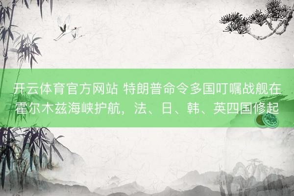 开云体育官方网站 特朗普命令多国叮嘱战舰在霍尔木兹海峡护航，法、日、韩、英四国修起