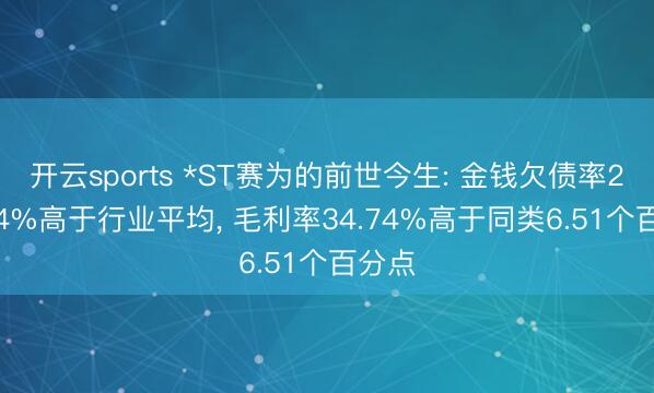 开云sports *ST赛为的前世今生: 金钱欠债率219.44%高于行业平均, 毛利率34.74%高于同类6.51个百分点